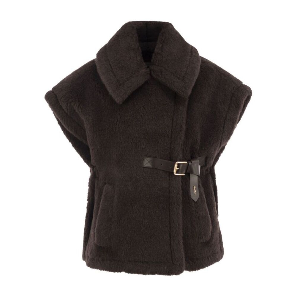 Max Mara Women Newabavo1 - Alpaca, Virgin Wool And Silk Gilet With Leather Belt
